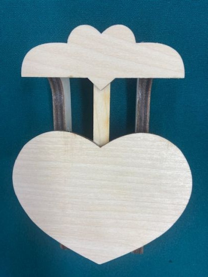 Small Heart Sled Ornament
