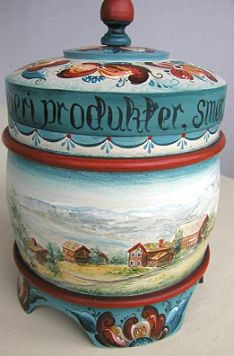 Telemark Cream Carafe with Landscape Pattern Packet